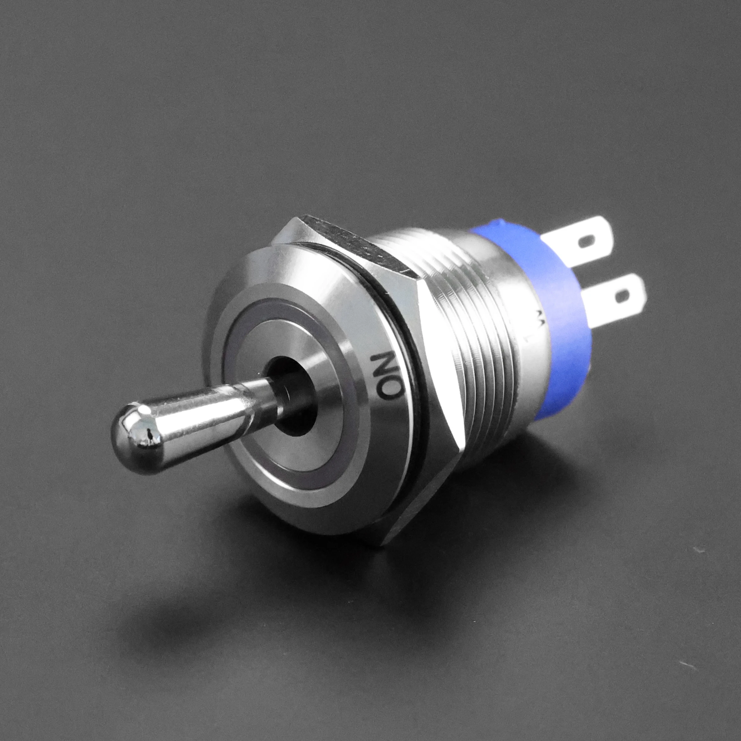 Langir Round Illuminated Metal Toggle Switch Waterproof IP67 19mm LED Toggle on OFF Switch for Car Boat Motor Automotive
