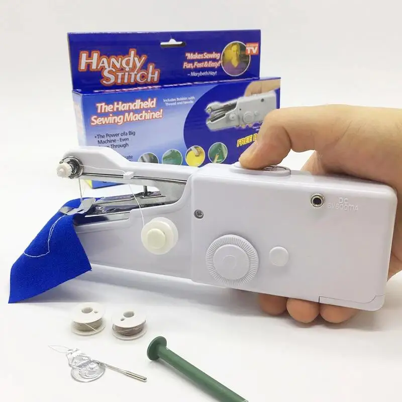 Mini Hand Sewing Machine Portable Quick Handy Stitch Sew