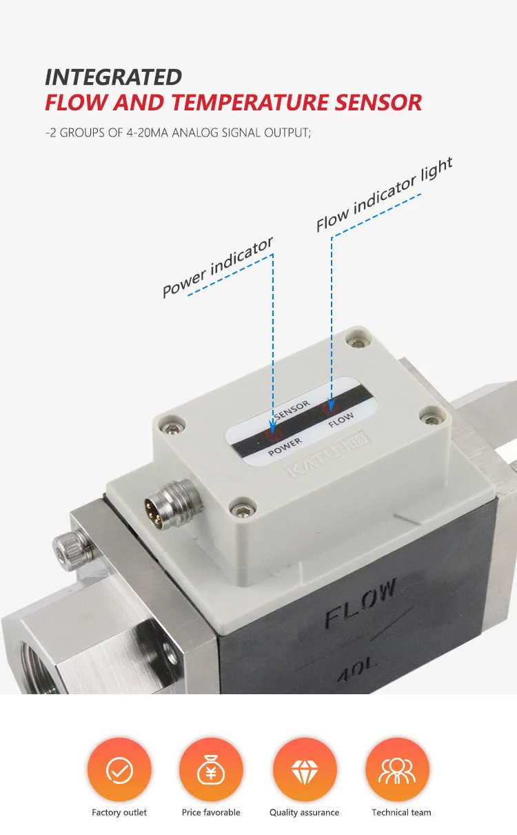 Gas Flow Sensor Fts520 All In One Flow Temperature Sensors Water Flow Sensor For Water Coolant