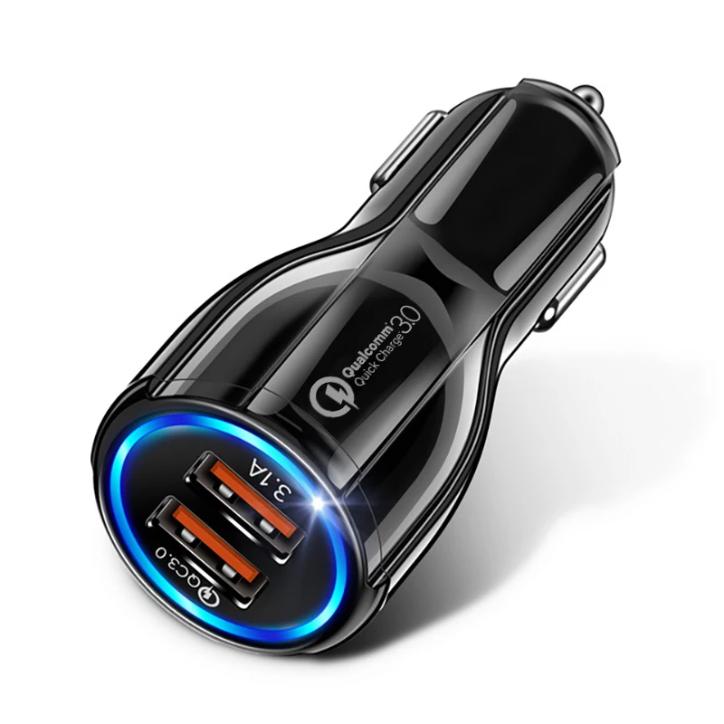 Fast Charging Car Charger 3.1a/qc 3.0 Dual Usb Quick Charging Adapter ...