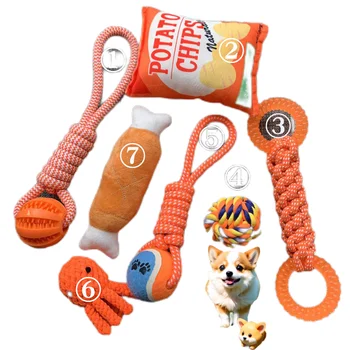 dog anxiety Dog Chew Toy New Cotton Dog Rope Toy Knot Puppy Chew Teething Toys Teeth Cleaning Pet Paly