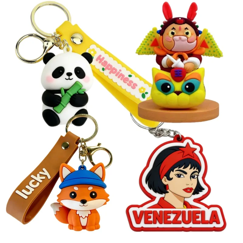 Customizable Soft PVC Waterproof Lightweight Hard-Wearing Fashion Key Chains Personalized 3D Logo Business Personal Gift_voghion.com