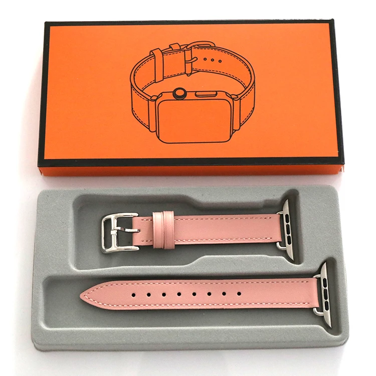 Hermes authentic apple watch band leather orange 40 mm box Hermes Apple Watch Single Tour Orange Stainless Steel  main image 3