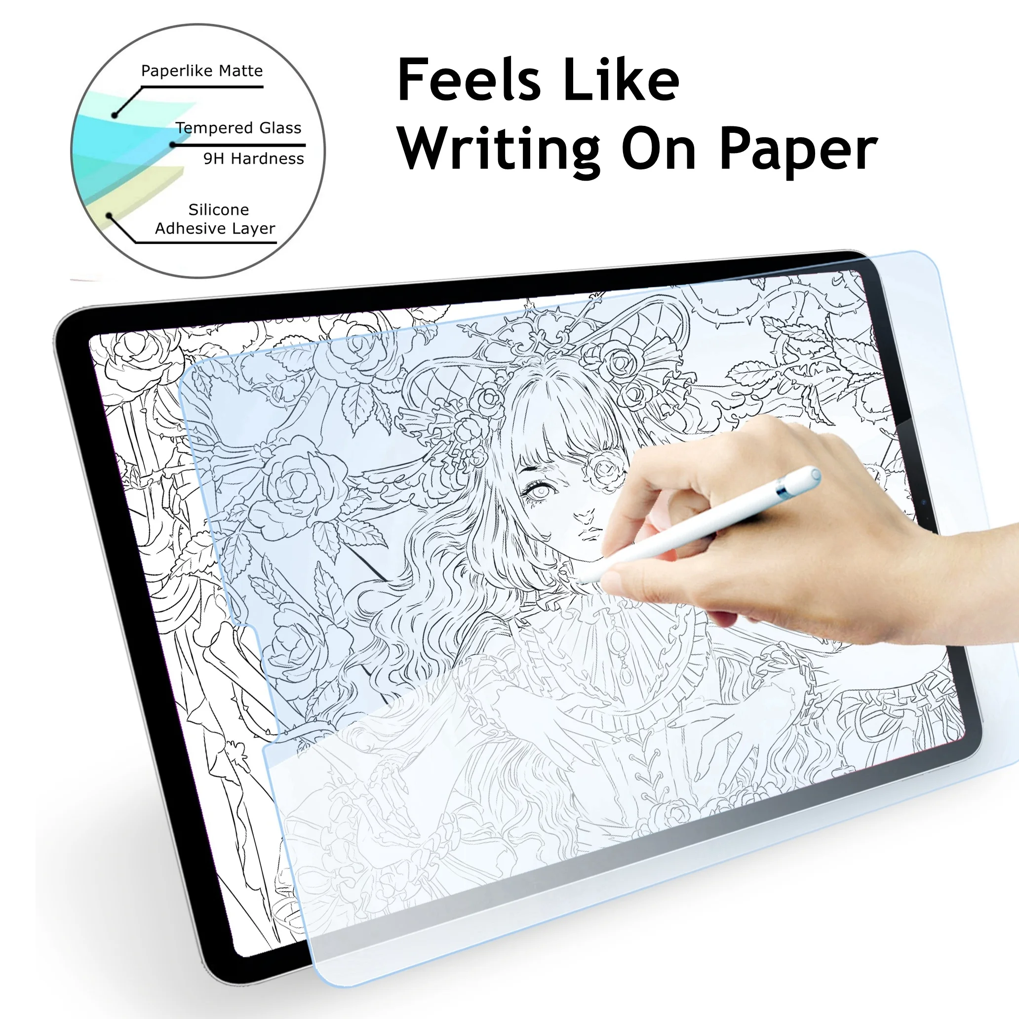 Paperlike Защитная пленка для поверхности pro8 /pro7/6/5 Антибликовая Противоударная бумага как на ощупь закаленное стекло