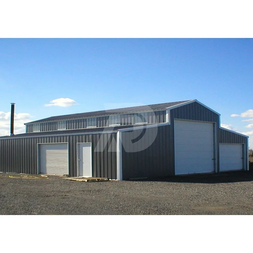 Modern Design Flat Roof Steel Structure Garage Building Construction