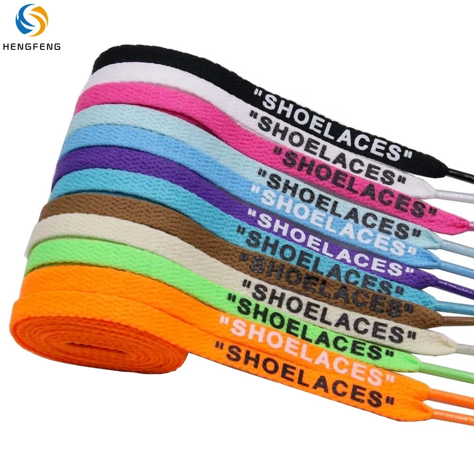 Цветные плоские шнурки из полиэстера с индивидуальным логотипом на заказ