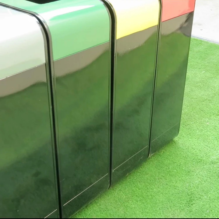 Outdoor Street Garbage Bin Large 4 Compartment Recycle Bin Prices Black