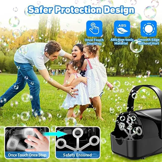 Пузырьковая машина автоматическая воздуходувка для детей на открытом воздухе портативная пузырьковая малышей с 4800 + большими пузырьками/мин 3