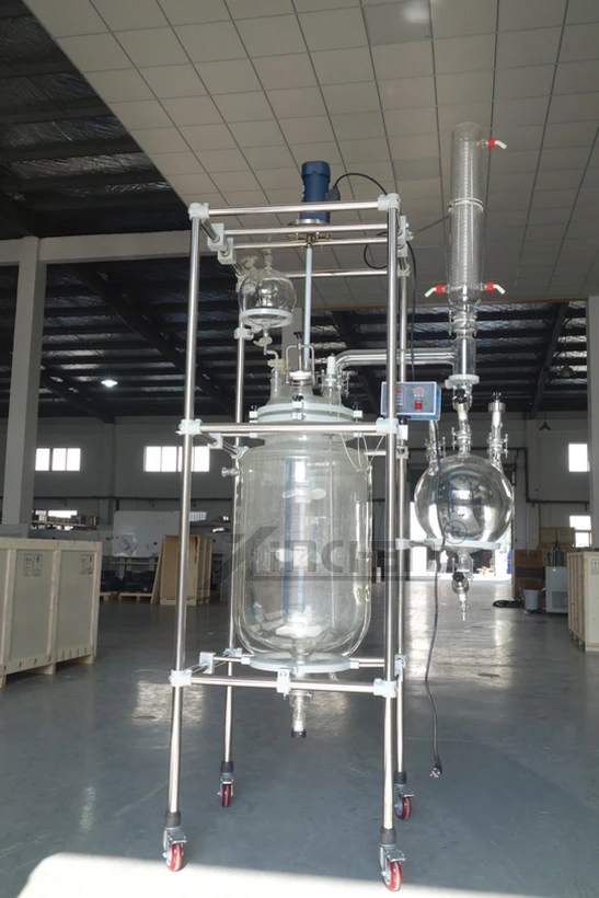 100L double walled glass reactor Jacketed Glass Reactor factory