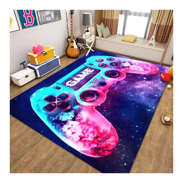 DMC-31 Video Game Console Handle Plush Carpets Cartoon E-sports Room Large Area Soft Carpet Bedroom Bedside Anti-slip Rug