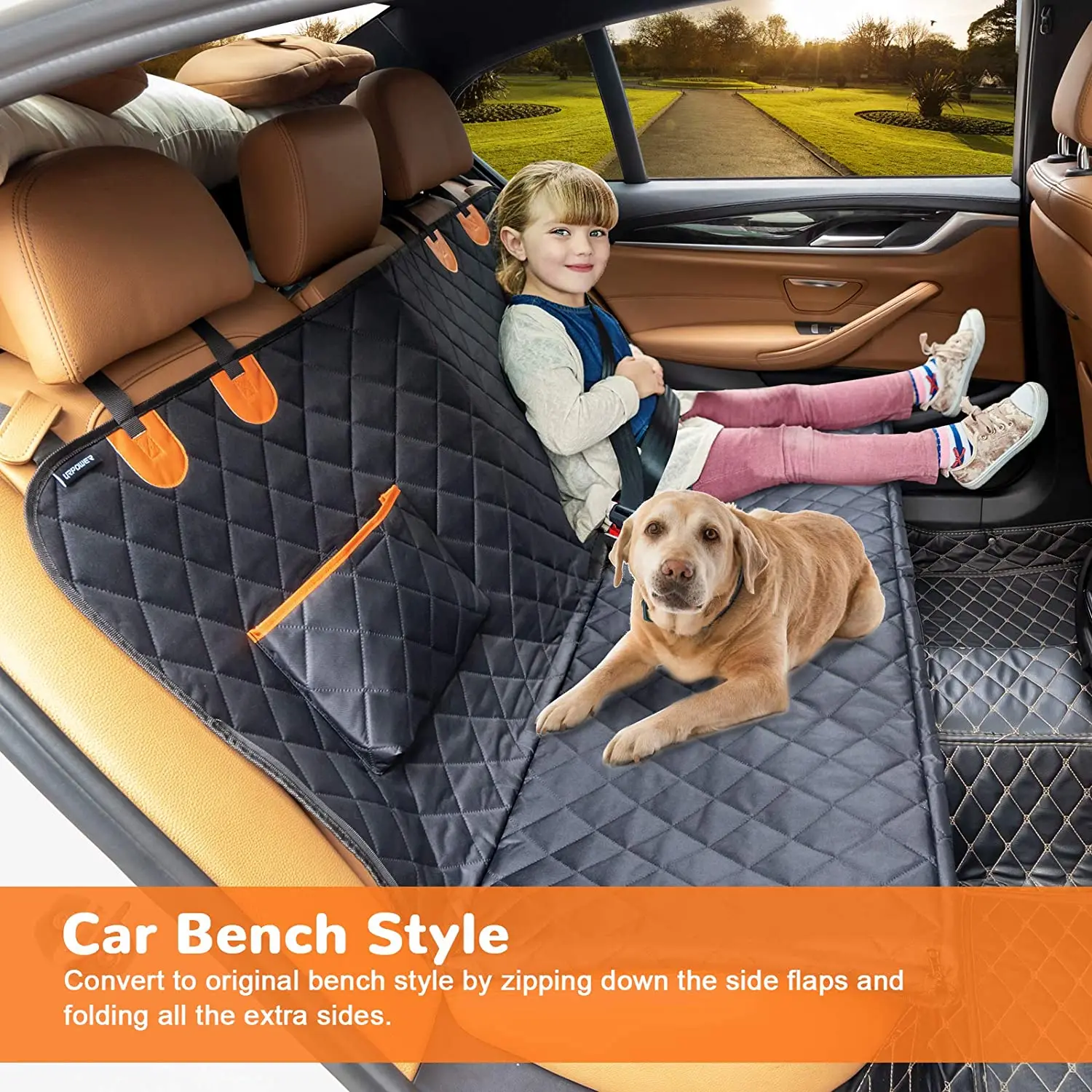 Dog Car Seat Cover Waterproof 600D Heavy Duty Back Seat