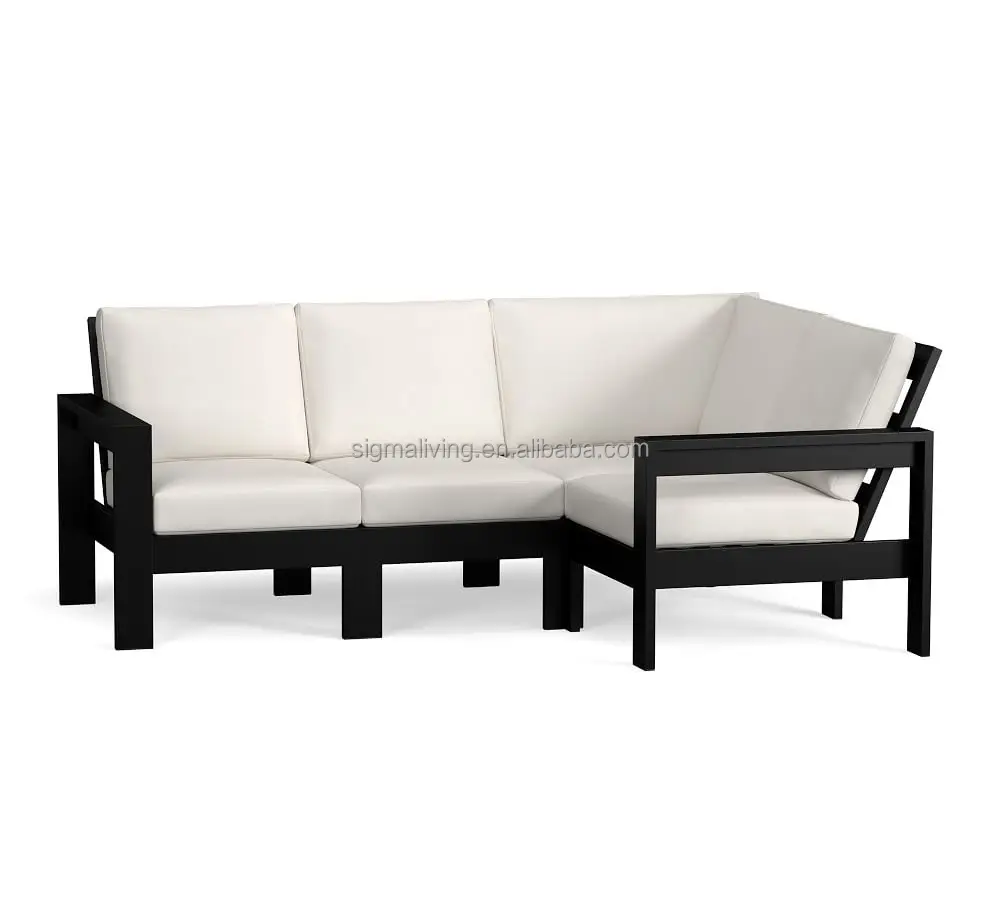 aluminum garden sofa metal patio furniture simple design outdoor sofa set with cushion