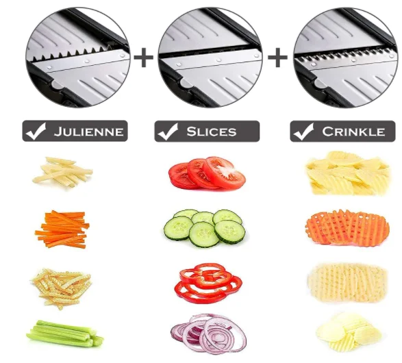 Manual Vegetable Cutter & Chopper Efficient Kitchen Mandoline Slicer with Protective Features for Easy Operation