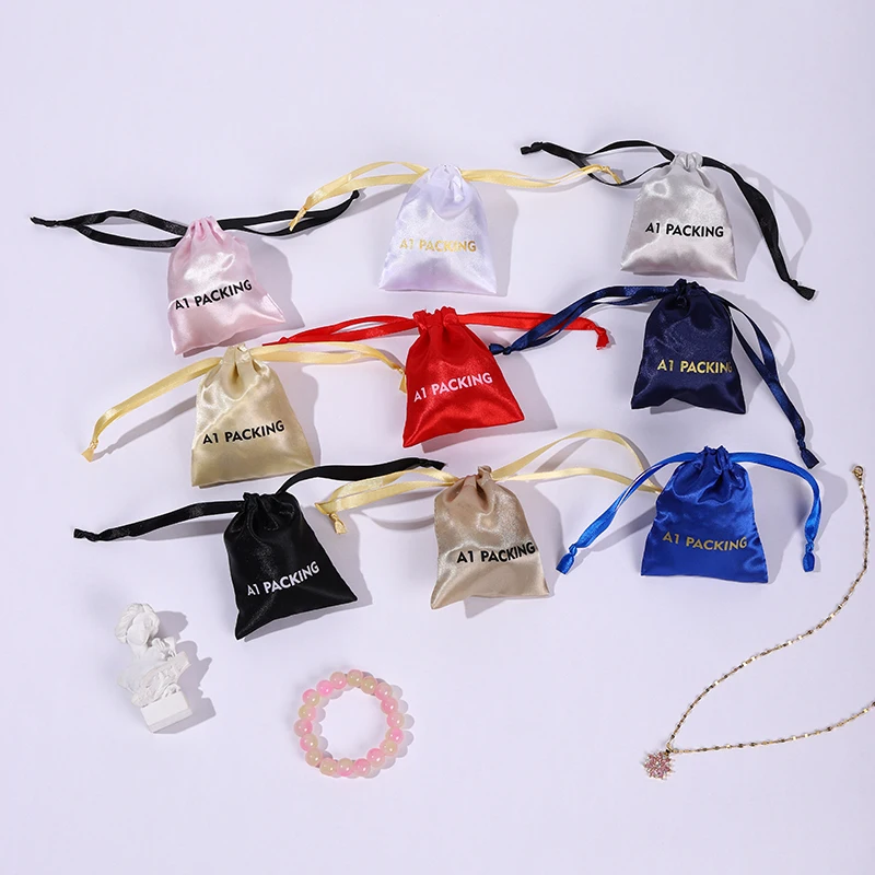 A1 Jewelry Bundle Pocket Cosmetics Wig Bag Ring Packaging Drawstring Paper Bag Jewelry Pouch Custom Logo Custom Size & Shape