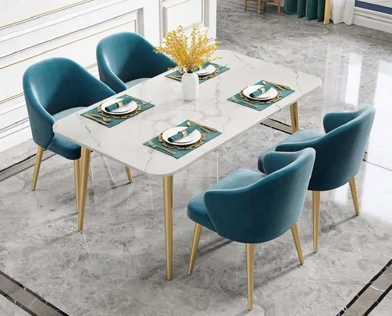 marble top dining table and 4 chairs