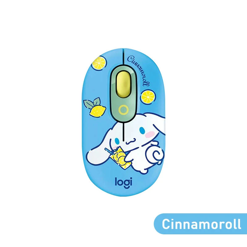 Logitech POP Mouse Bluetooth Wireless Mouse Light Sound Female Cute Laptop Office Cinnamoroll Yellow Pink