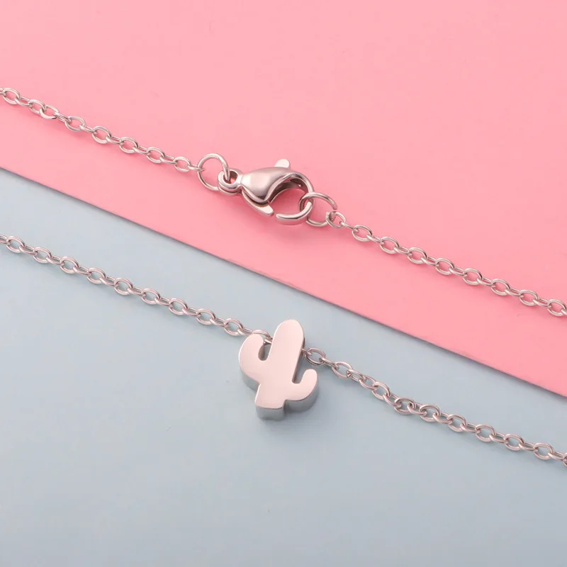 Plant Cactus Pendant Necklace