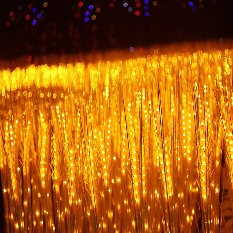 Low Power Waterproof Wheat Ears Led Wheat Light Lamp Stand  Natural Simulation Wheat Lamp for Garden Plaza and Street Decor