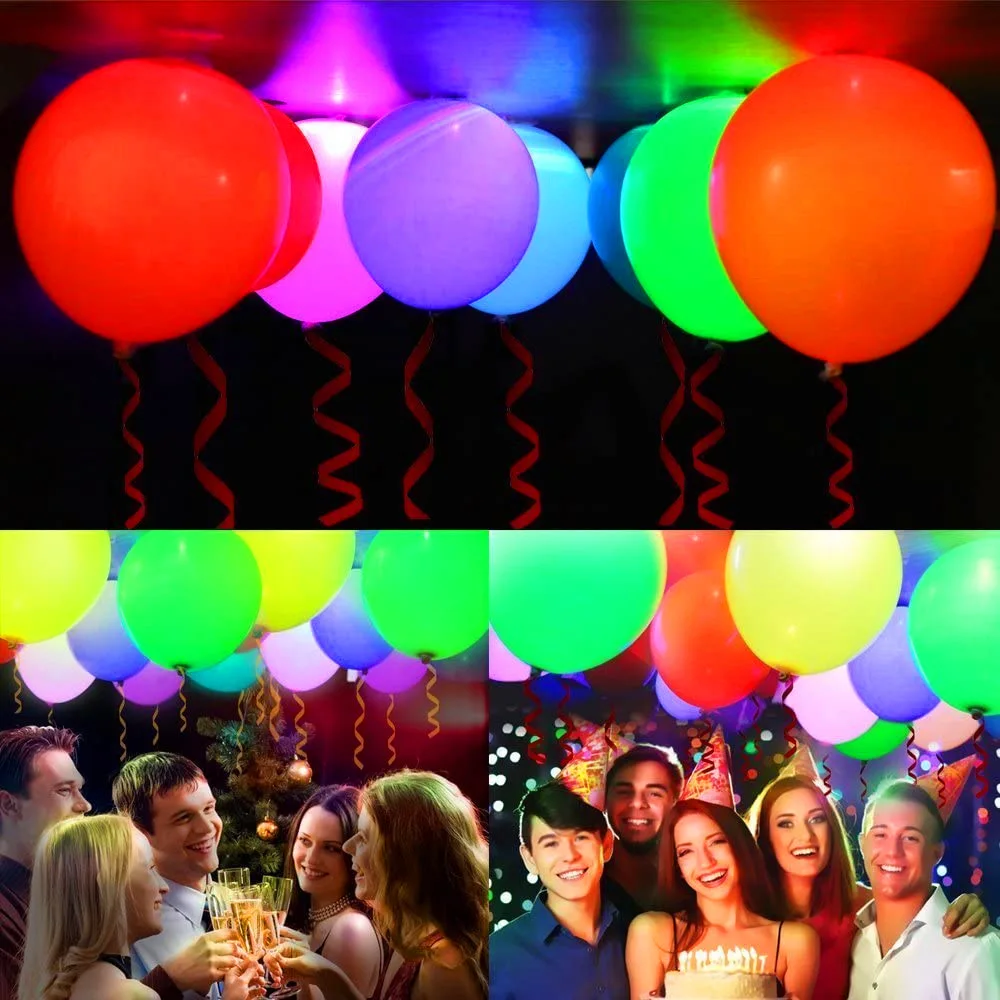 DIY Accessories Switch LED Light up Balloons Glow in the Dark Balloons for Led Luminous Latex Balloon Party Supplies Decorations