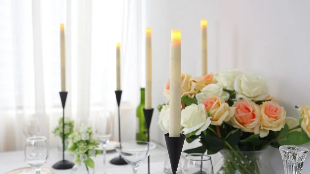 Remote Control Non Drip 3d Led Taper Candle Wholesale Ultra Realistic Flameless Wax Candle