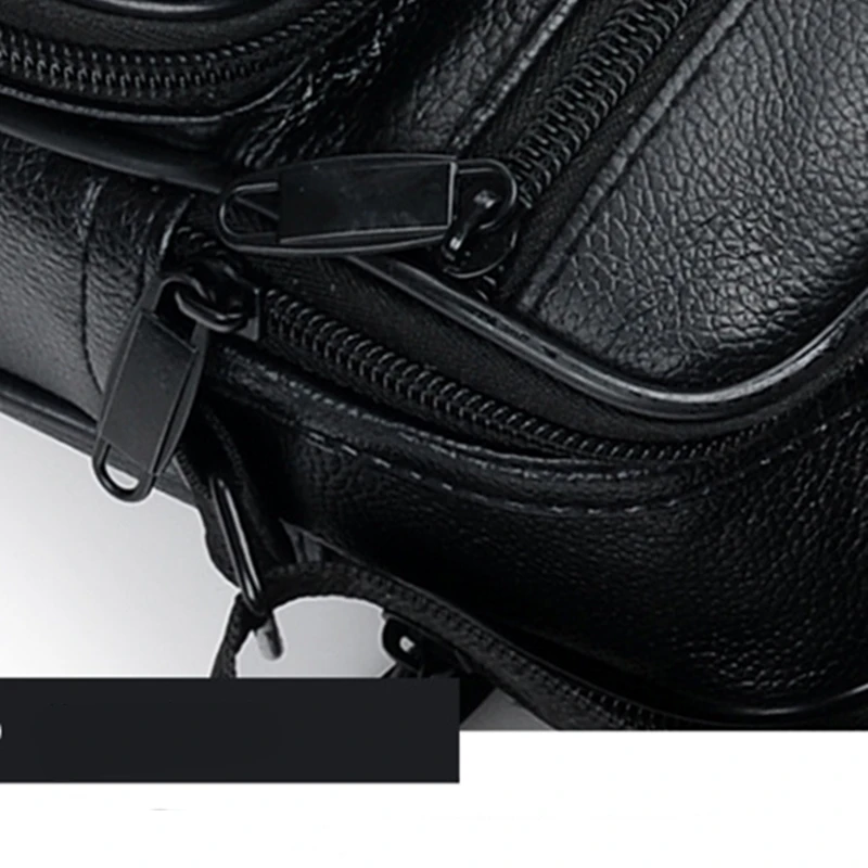 Men's Genuine Leather Shoulder Bags Male Fashion Casual Bussiness Black Cross-body Bag