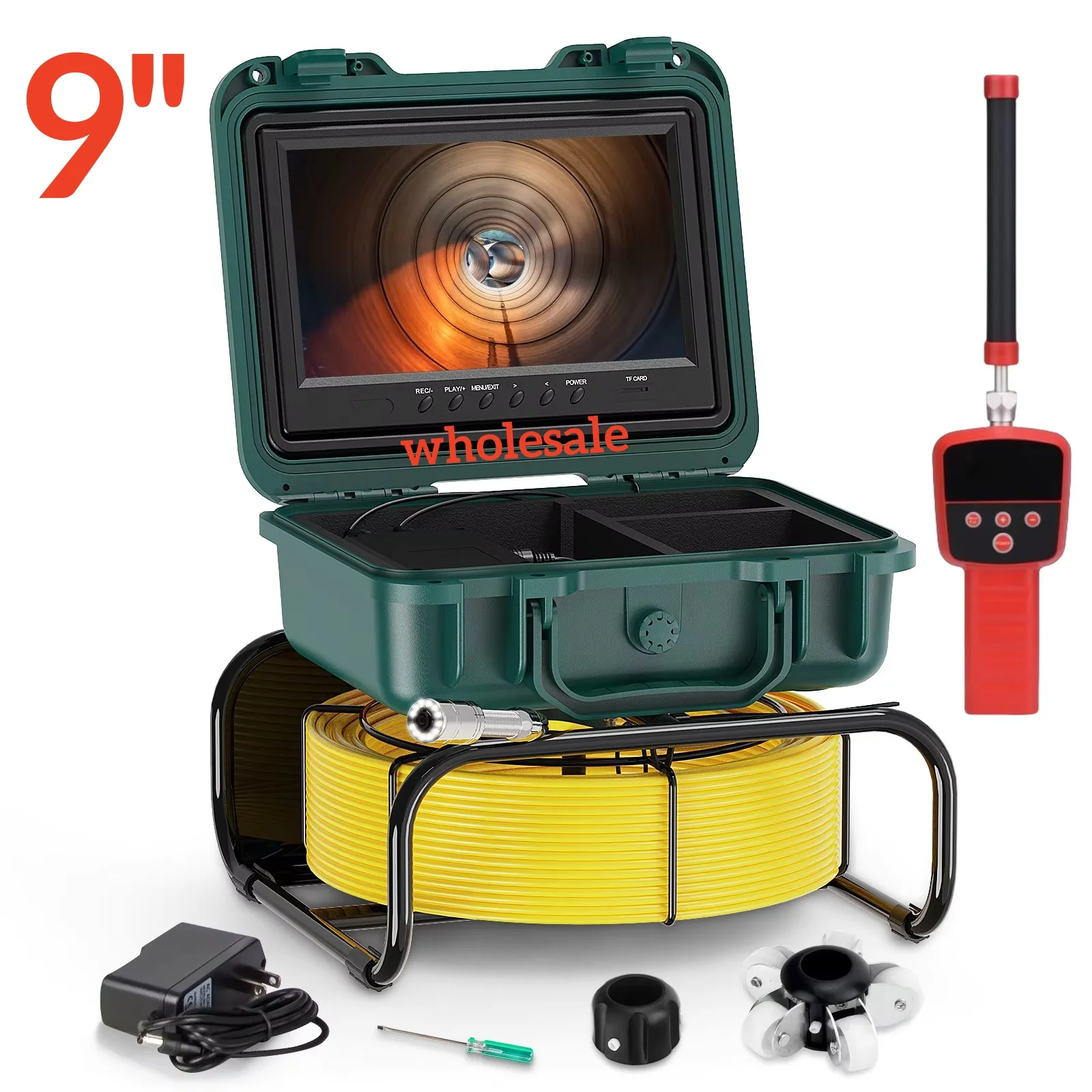 cameră pentru Inspecția Conductelor de Canalizare cu Ecran de 9 Inch Funcție de Nivelare Automată 512 HZ Endoscop Industrial cu Cap de 23 mm Cameră pentru Canalizare cu Locator