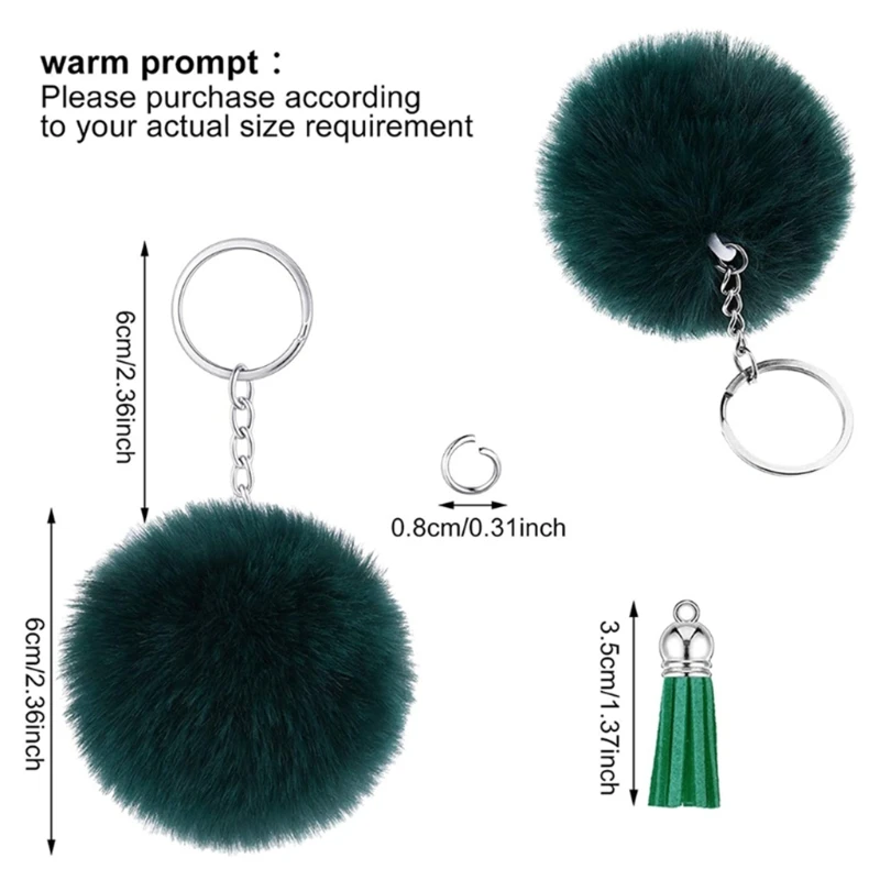 Cute Accessories Keychain Designs Fluffy Cute Faux Fur Pom Pom Tail Keychain Fuzzy Ball Fur