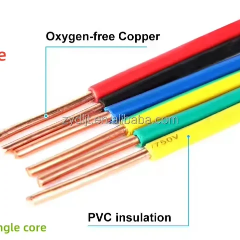 Fils électriques solides à noyau unique BV fabrication de câbles de 2.5mm conducteur en cuivre toronné fils bv sortie d'usine