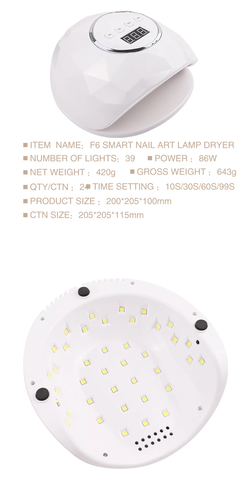 Automatic induction switch 72w/86w UV LED light nail polish dryer gel lamp machine electric rechargeable nail polish dryer