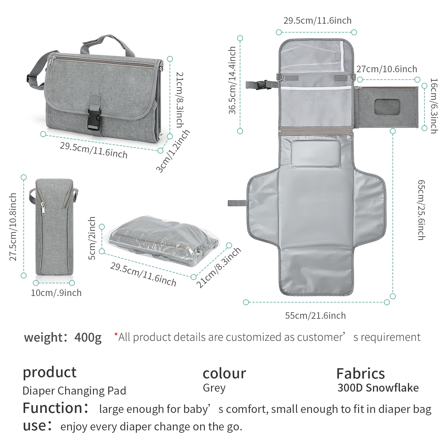 OEM YE52213 Sling Baby Diaper Bag with Portable