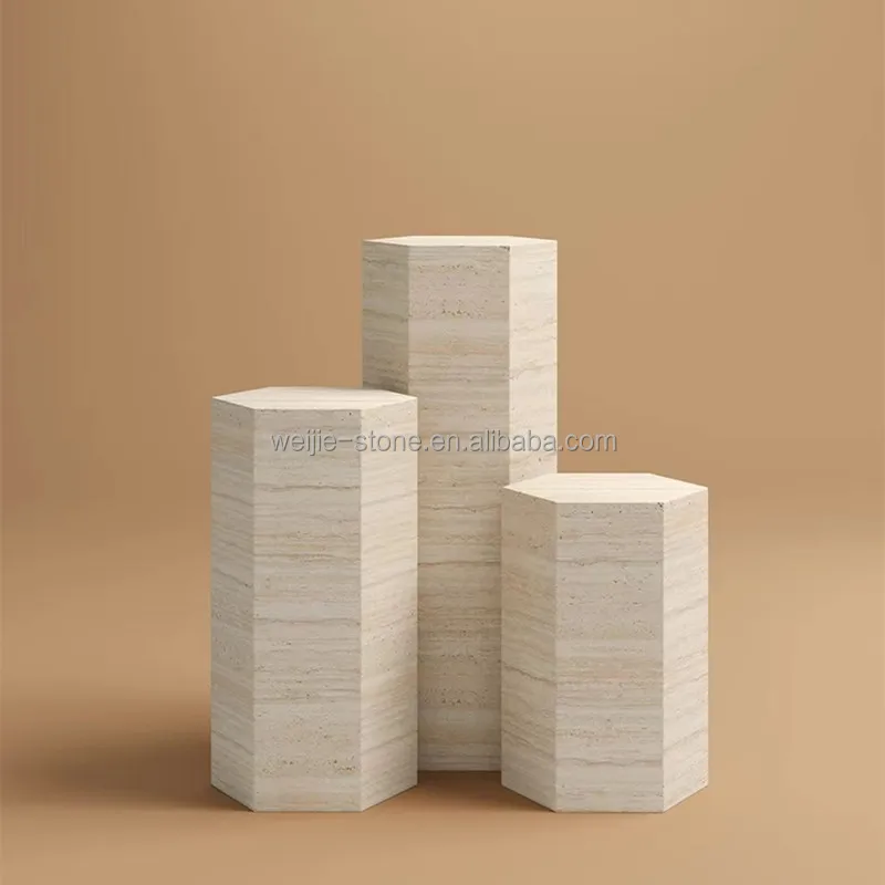 Modern Simple Design Marble Plinth Travertine Cube Coffee Table Stand Travertine Plinth