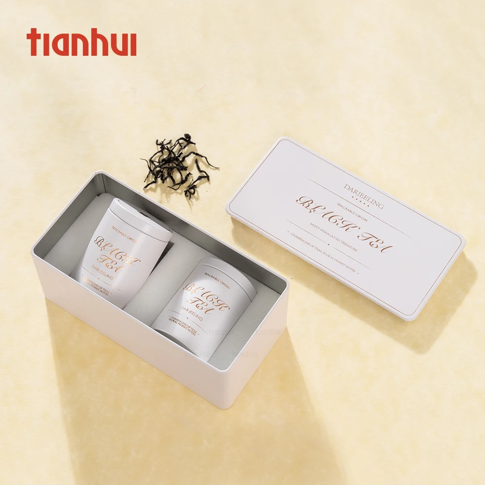 Tarros metálicos redondos mini Tianhui para envasado de té suelto, matcha y especias