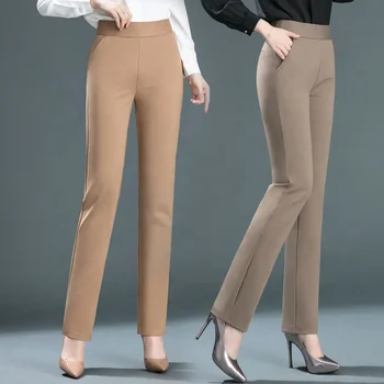Europe and the United States casual pants autumn new temperament commuter micro pants with fashion wide leg dress pants women