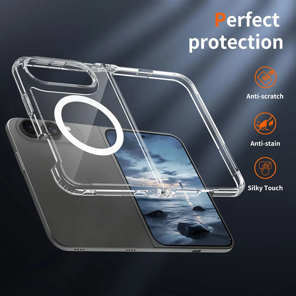 product laudtec customize oem odm transparent magnetic phone case for iphone 18 fold tpu pc-5