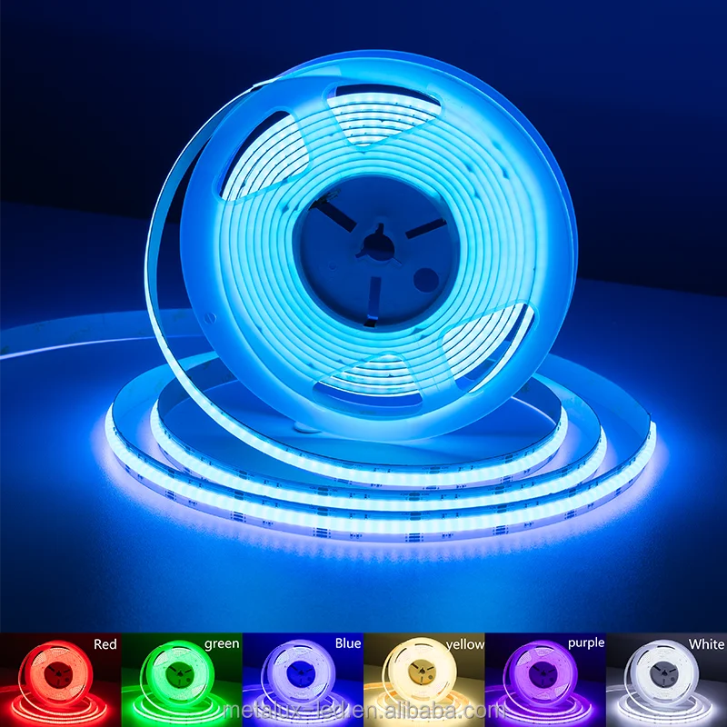 LIGHT Flexible CCT RGB/RGBW/RGBCCT 12mm 840LEDs/Meter Dimmable LED Cob Strip Light 2-Year Warranty 10m Length NFC 24V Copper