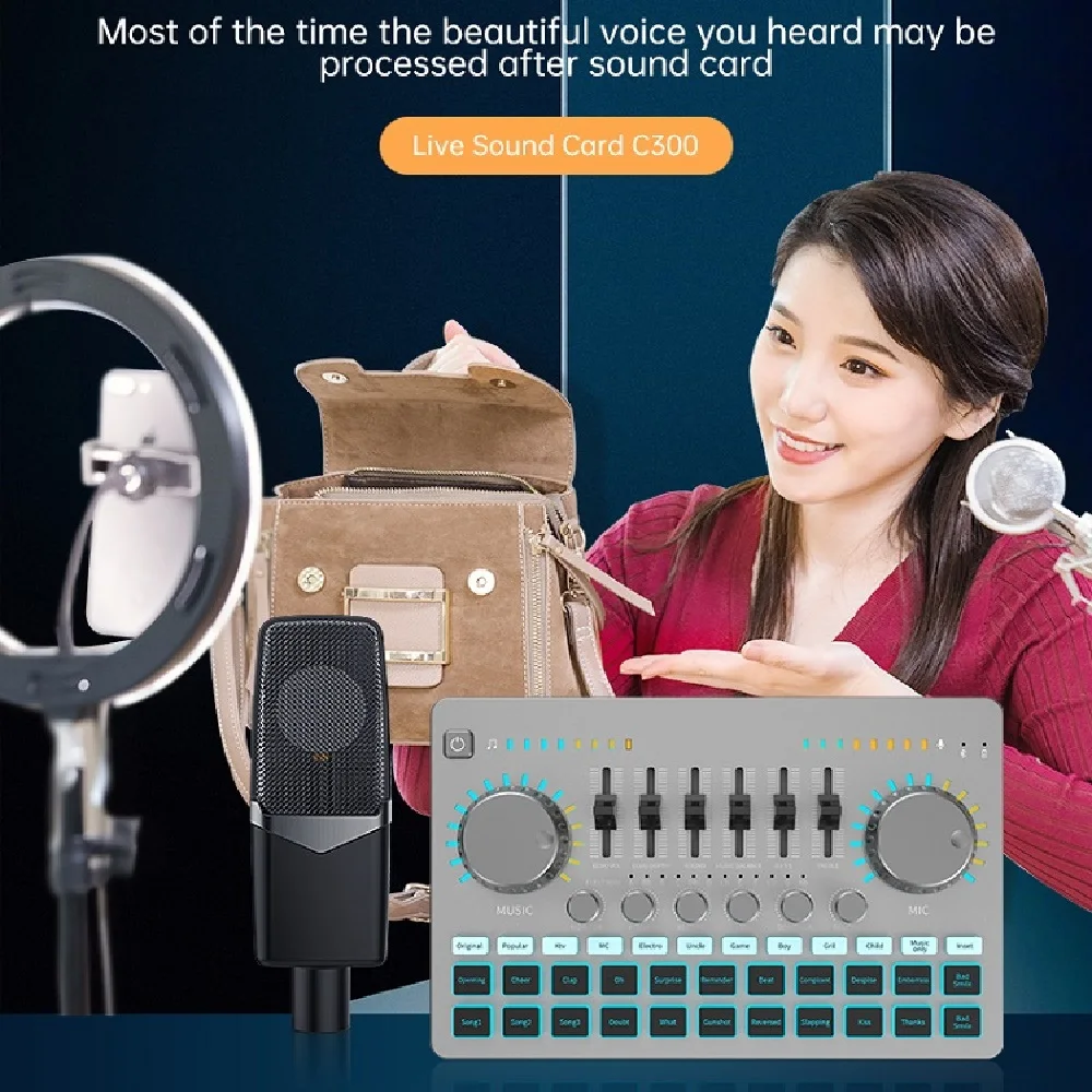 Профессиональный звуковой Миксер для студийной аудиосистемы с интерфейсом v8 и функцией звуковой карты