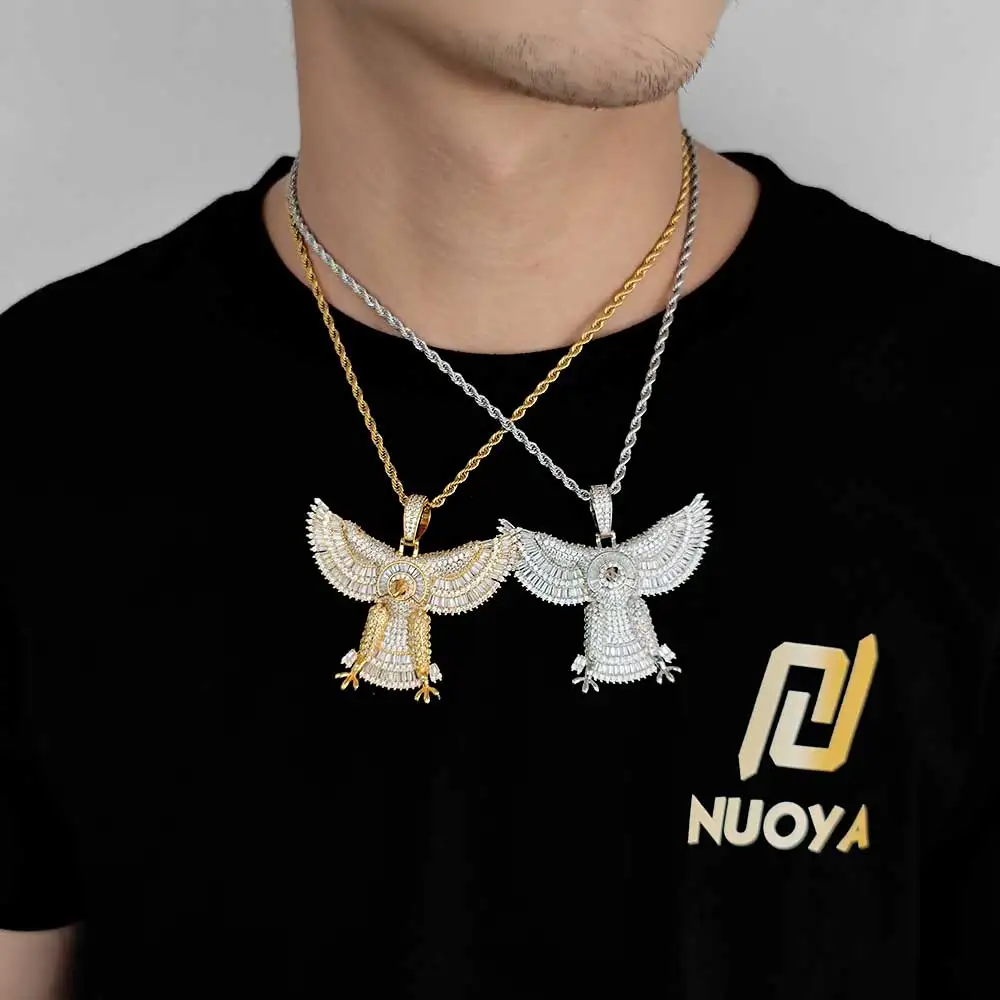 Collar De Águila Calva Americana Para Hombre - Estilo Vintage Y Cadena Larga