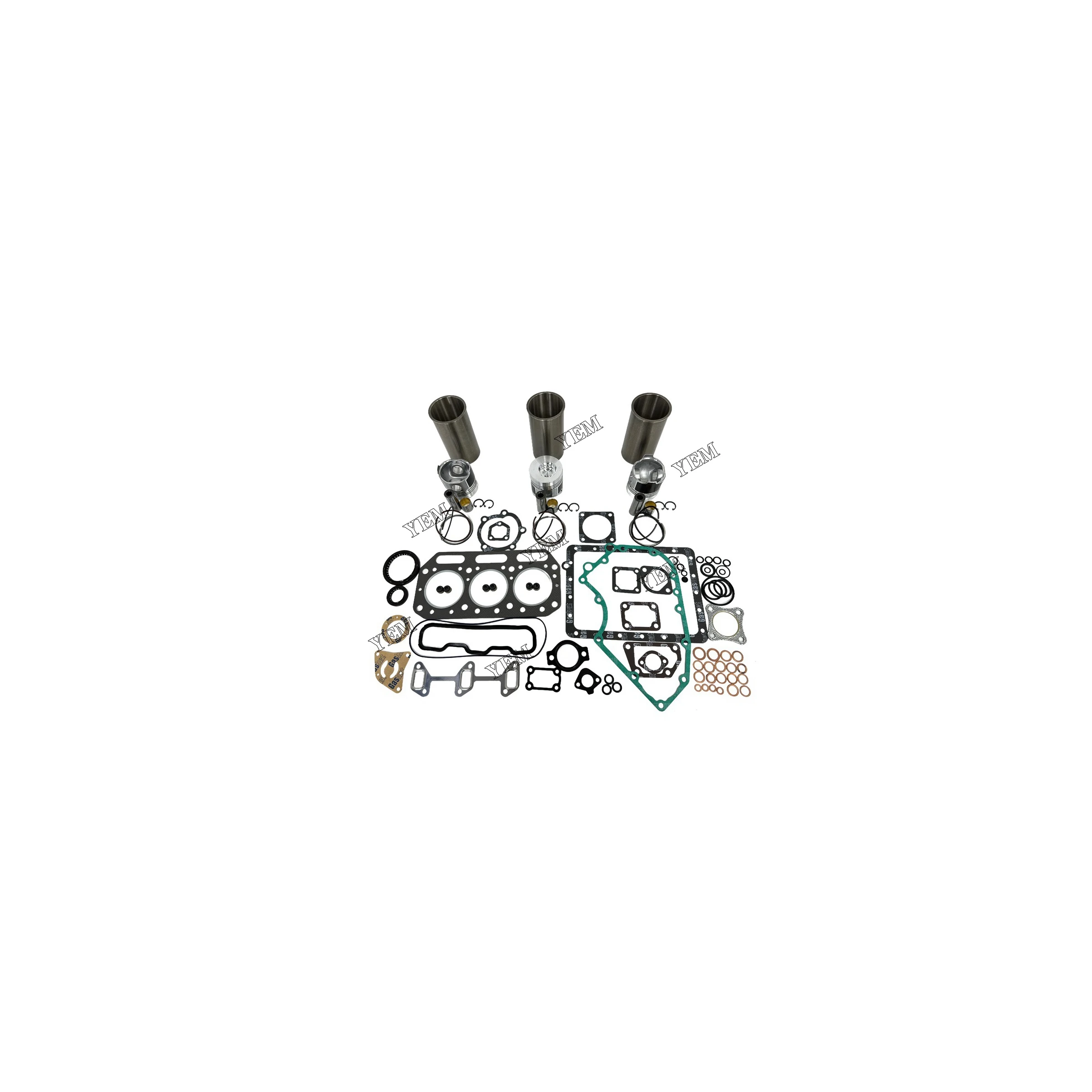 Overhaul Kit With Gasket Set Compatible for Yanmar 3T75HLE Industrial Engine Parts