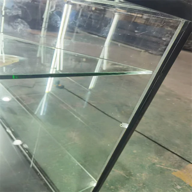 Custom-designed Rectangular LED-lit Tempered Glass Display case for Shopping Malls and Retail Stores.