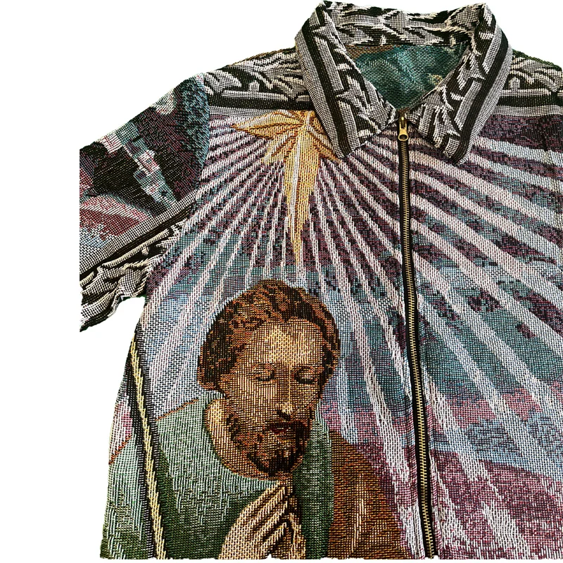 Source OEM Factory Mens tapestry woven custom jacket Tapestry