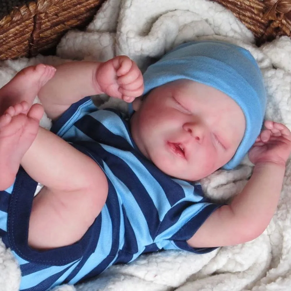 Boy Full Body Silicone Bebe Reborn Doll Handmade Lifelike Newborn