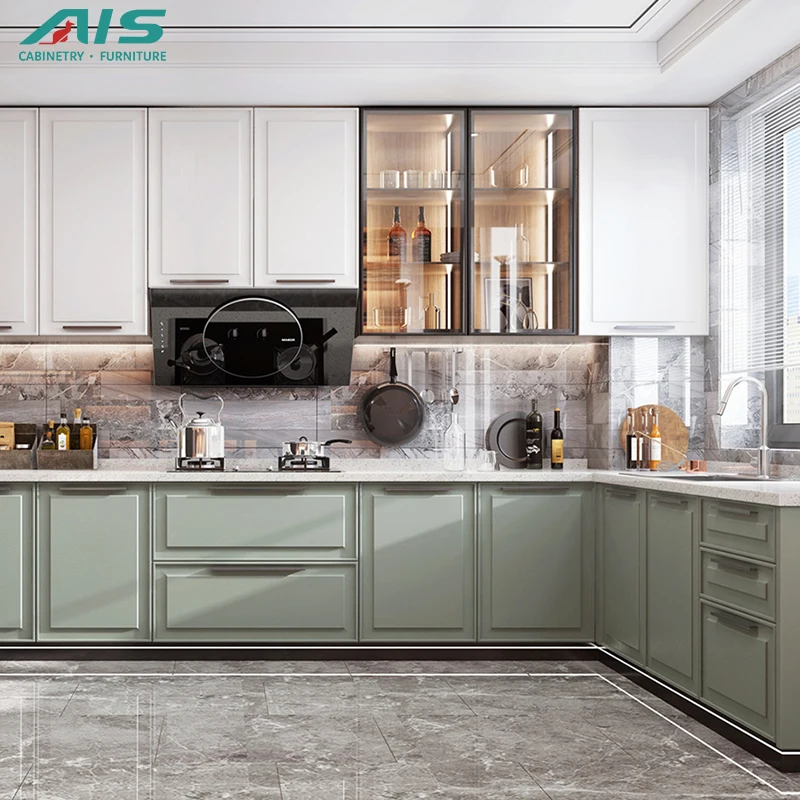 48 Hour Free Design Modern Kitchen Cabinet Complete Kitchen Cupboard Island Storage Cabinet for Apartment Kitchen Made in China