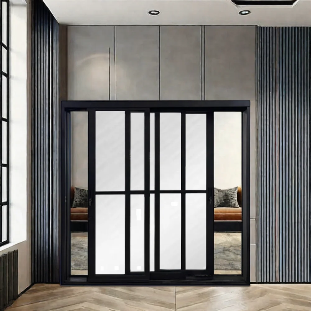 French Style Standard Steel Frame Window Popular Casement House Sliding Glass Hanging Curtain for Bathrooms Iron Windproof details