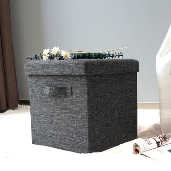 2026 Hot Sale Storage Foldable Ottoman Folding Storage Ottoman Box Shoes Changing Stool