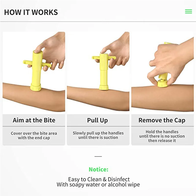 Bug Bite Vacuum Remover Suction Extractor Mosquito Bite Helper After Tool Itch Relief Mosquito Bite Suction Tool