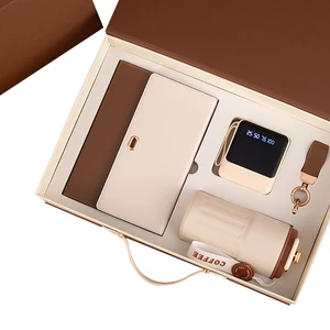 Ethical BSCI Audited Promotional Gift Sets PU Leather Luxury Notebooks Umbrellas Pens for Corporate Client Christmas