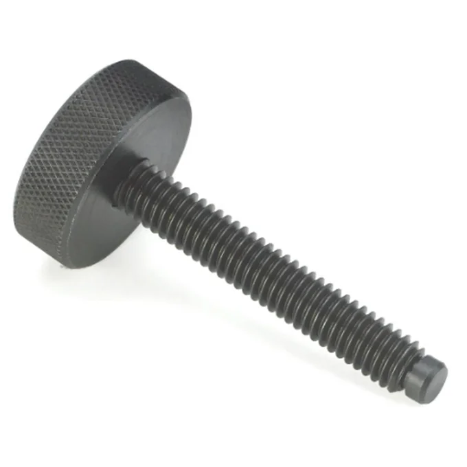 Knurled Knob Swivel Screw Clamp with Large Pad, 3/8-16 X 3.110" OAL