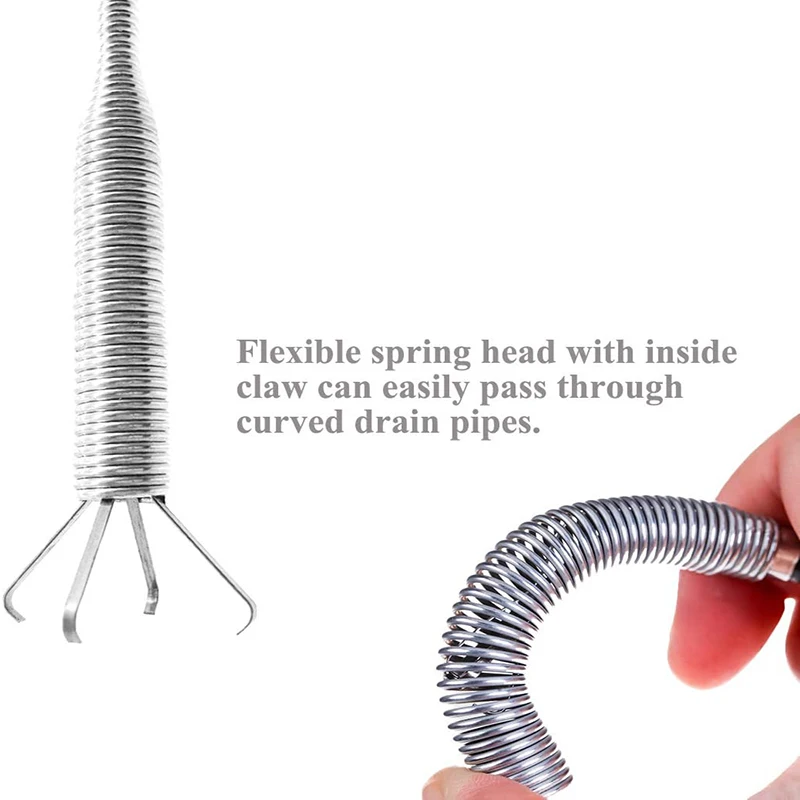 Stainless steel sewer dredging Tools auger drain sewer snake blocked hair drain pipe cleaner clog remover cleaning tool