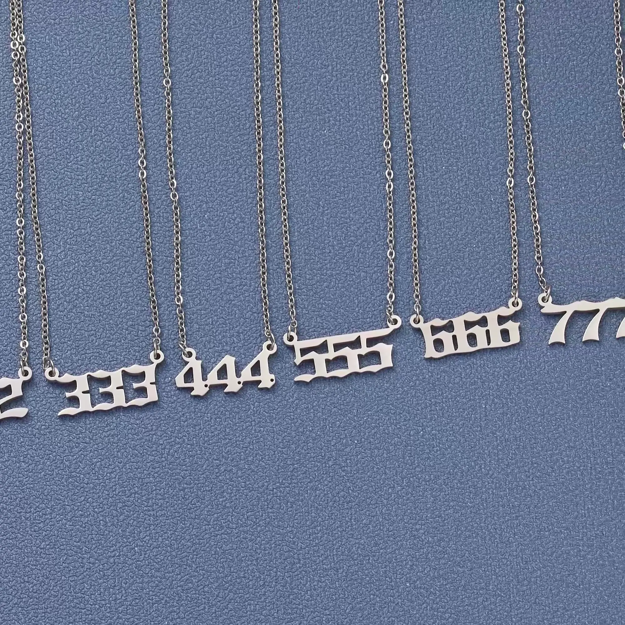 Collane Numeri Angelo In Acciaio Inox, Numeri 111 222 333 444 555 666 777 888 999, Colori Oro E Argento, Regalo Perfetto - Foto 7