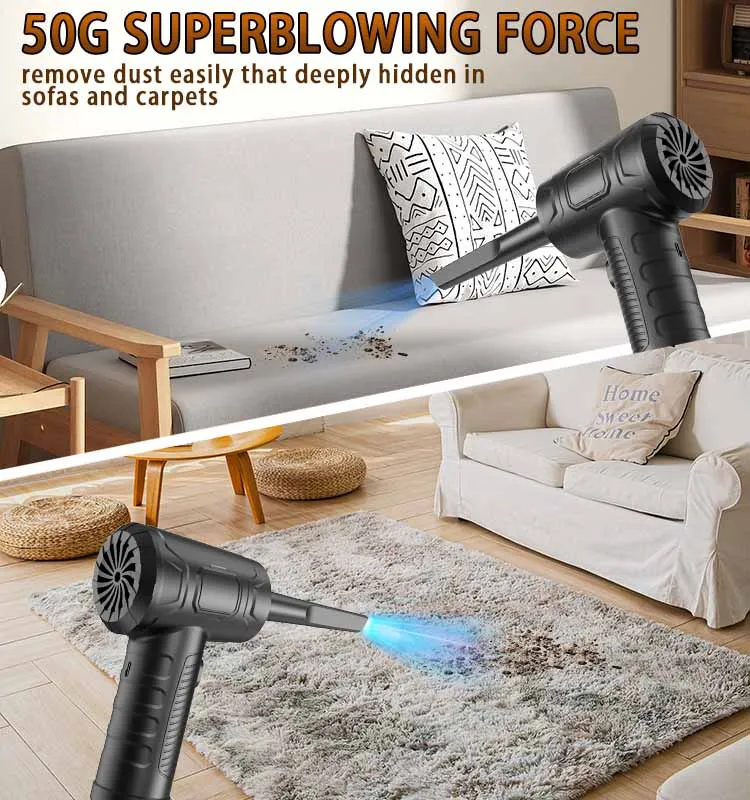Compressed Air Duster For Computer Keyboard 51000 RPM USB Charging Mini Electric Cordless PC Car Cleaner Wireless Air Blower